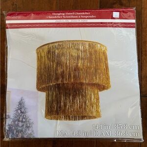 ❤️Ashland Gold Tinsel Hanging Chandelier Decoration